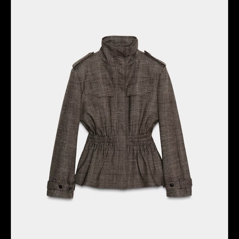 Zara Wool Plaid Jacket (size:S) Balloon Pants (size: M) Set – New With Tags